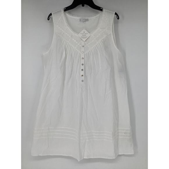 Eileen West Women's Large White Poetic Ballet Nightgown Lounging Luxury M22-18 - Picture 3 of 9